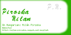 piroska milan business card