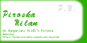 piroska milan business card